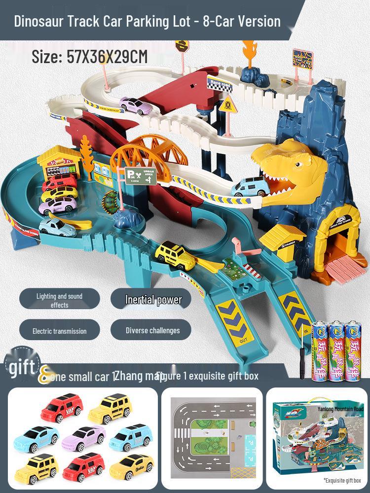 Dinosaur Adventure Skyscraper Track Car Set for Kids