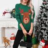 Christmas Plous-sized Women's Sweater, Cartoon Deer Christmas Sweater, Pullover, Long-sleeved