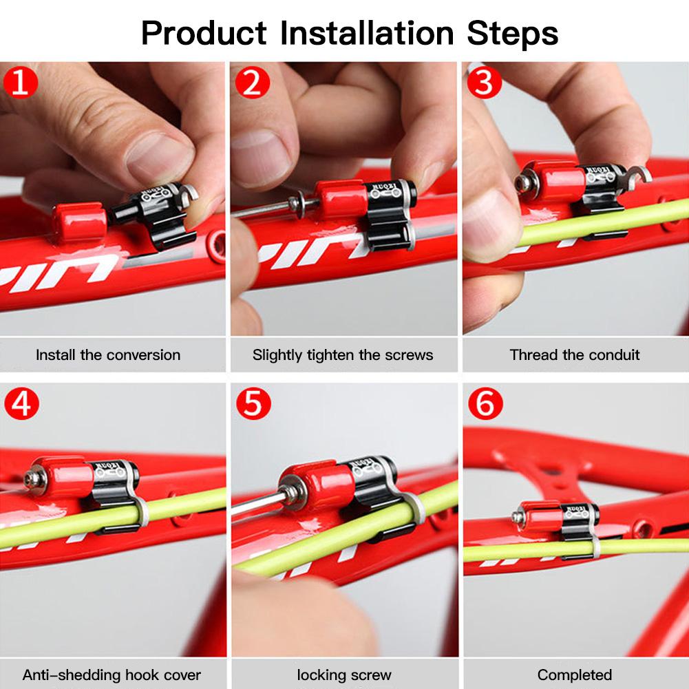 1PC Bike Aluminum Alloy Oil Pipe Cable Conversion Fixed Base Waterproof Dustproof Wire Core Guide Seat Bicycle Cable Routing Accessories