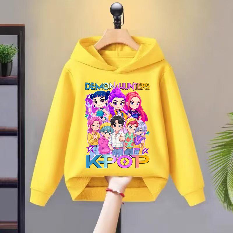 2025 New K-kpop Devil Hunter Children's Autumn Hoodie Fashion Versatile Girls' Long Sleeve Sweatshirt Comfortable Soft Top