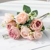 Artificial Flower Vase for Home Decoration Accessories Wedding Scrapbook Peony Candy Box Arrangement Christmas Silk Rose Bouquet