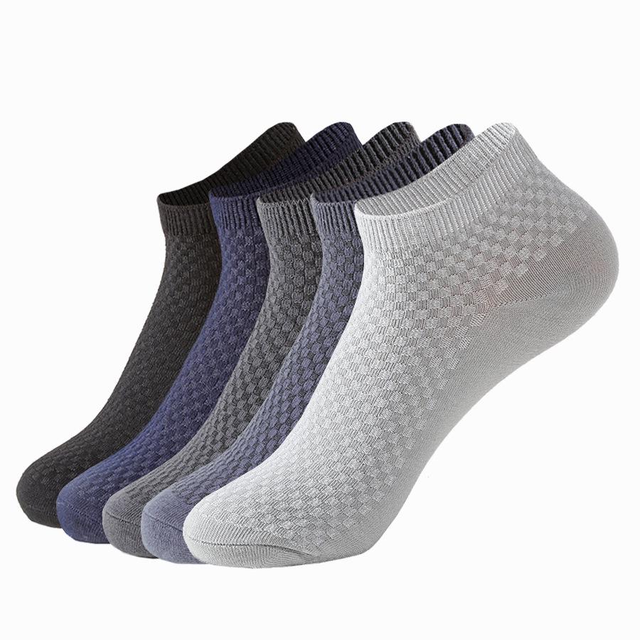 Men's Bamboo Fiber Mid-Calf Business Socks - Breathable, Double-Needle, Four Seasons Style