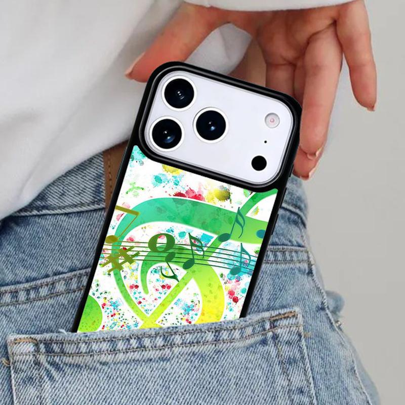 Treble Clef Music Note Phone Case for iPhone 17ProMax 12 13 14 15 16e 17 Pro Max Plus Air Cover