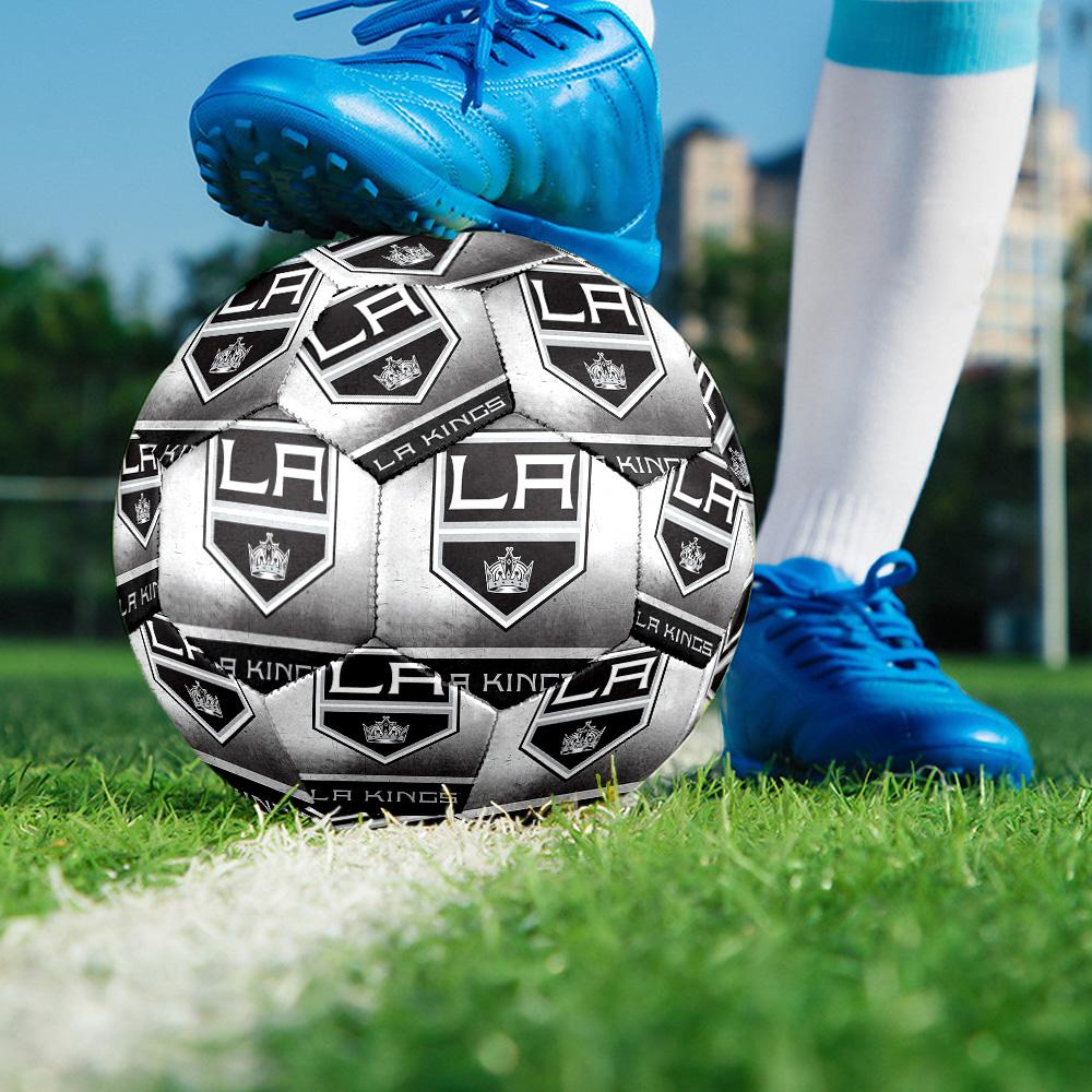 Los Angeles Kings Indoor Soccer Ball Size 5 Colorful All Ages Machine Stitched PVC Competition Ready Durable High-Bounce