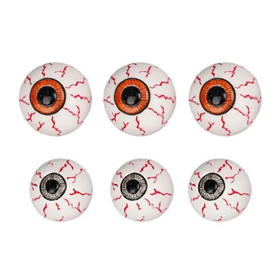 6Pcs Halloween Eyeball Ornaments Resin Realistic Eyeballs Spooky Eyeball Decorations for Potted Plants DIY Craft Horror Themed Party Decoration