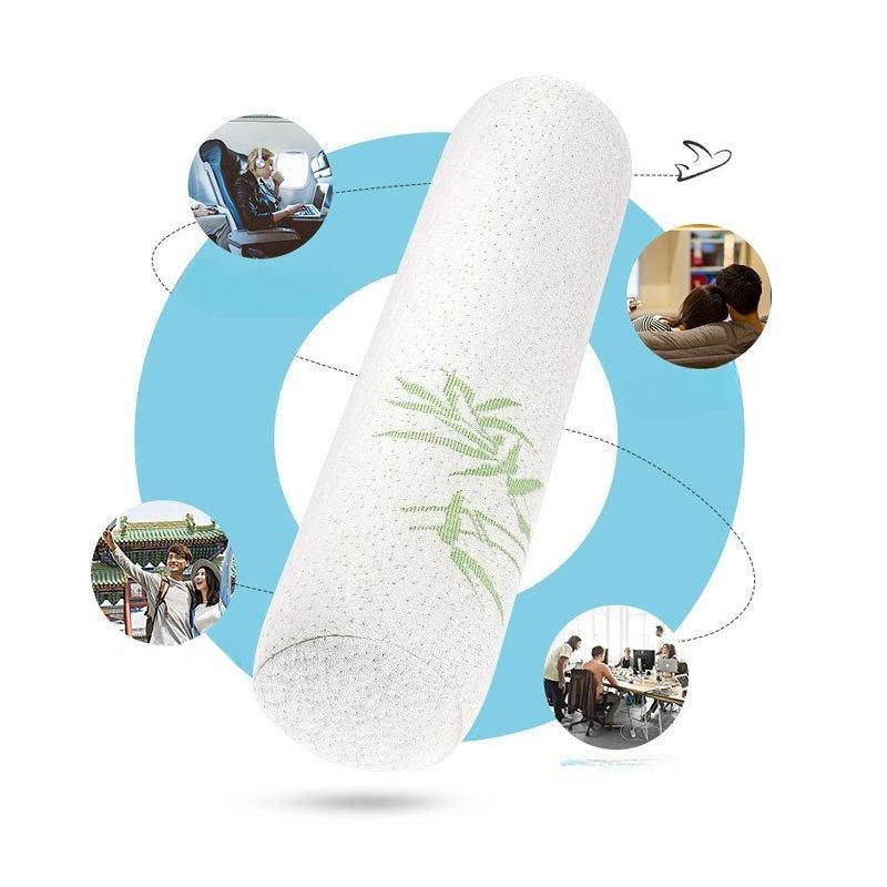1pc Ergonomic Cervical Roller Pillow-Removable Washable Bamboo Leaf Design for Spine/Neck/Back/Leg Relief Travel Support
