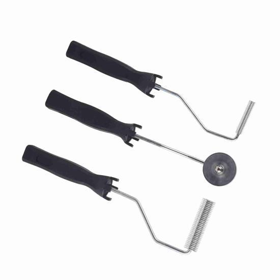 Aluminum Alloy Fiberglass Bubble Laminating Roller ABS Handle for GRP FRP Resin Work (3pcs/set)