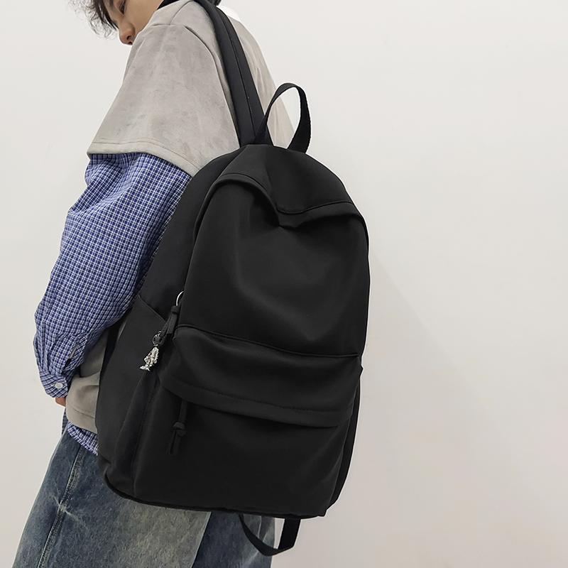 Herren Rucksack mit großem Fassungsvermögen Damen Rucksack einfarbig Studenten Schultasche