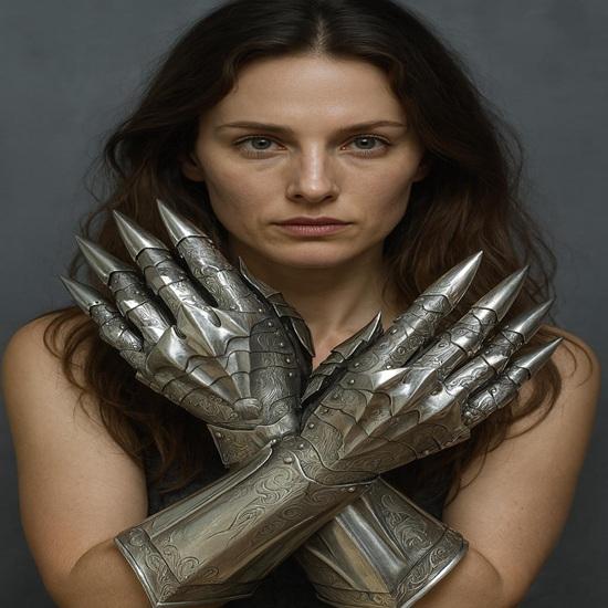 Etched Medieval Gauntlet Gloves 18-Gauge Steel Gothic Armor Gloves