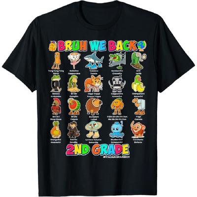 Bruh We Back Second Grade Italian Brainrot Back To School T-Shirt