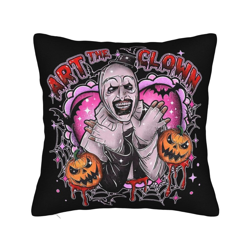 Art The Clown Terrifier Pillowcase Printed Cushion Cover Decorations Halloween Throw Pillow Case Cover Sofa Zipper