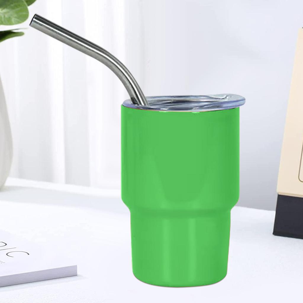 3oz Sublimation Tumble Whiskey Wine Glass Stainless Steel Vacuum Insulation Cup Car MIni Coffee Cup With Straw Party Gift