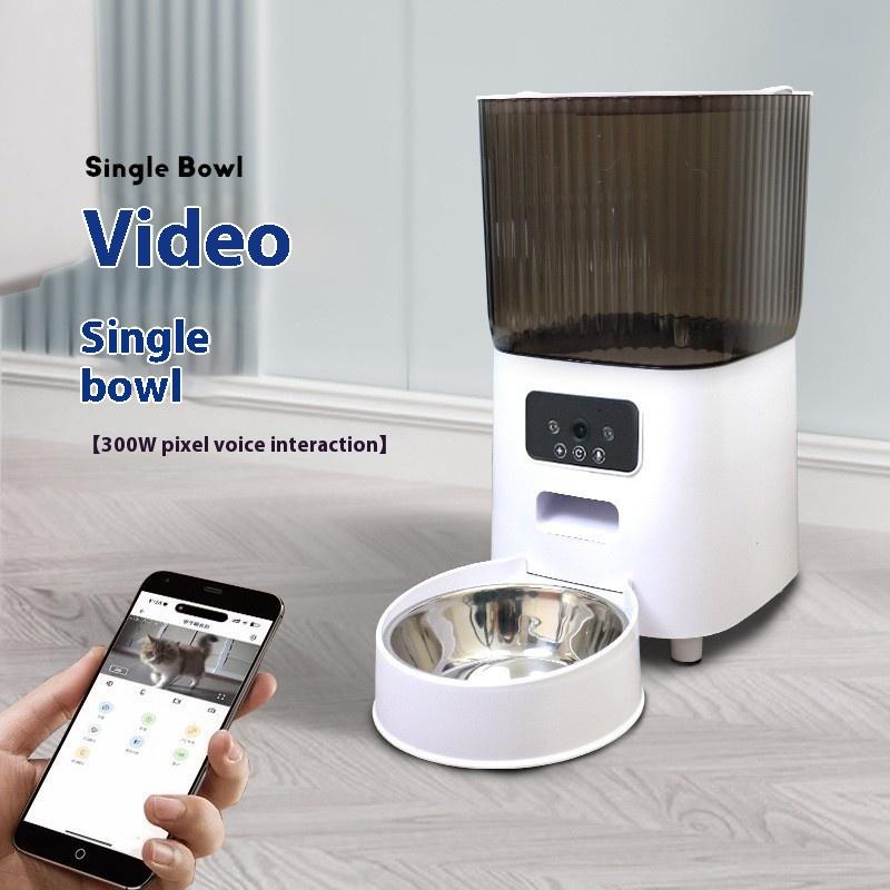 Automatic Pet Feeder Cat Food Dispenser Timed Portion Control Voice Remote Wifi Camera Smart Feeding Device for Home and Travel