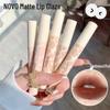 NOVO Matte Velvet Lip Glaze: Non-Stick, Non-Fading, Waterproof, Sweatproof, Student-Friendly Nude Makeup Lipstick.