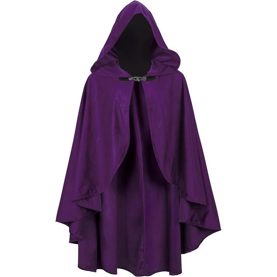 Medieval Velvet Cloak With Hood For Halloween Cosplay And Fantasy Role Play