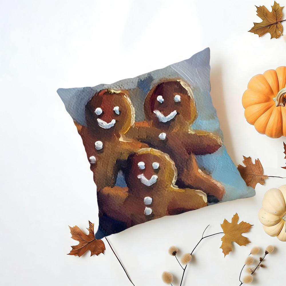 CCookie Cushion Cover Washable Linen Pillowcase Soft  for Daily Sofa Bed Home Room Decor