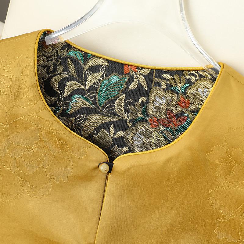 Double-Sided Retro Song Brocade Jacquard Vest for Women – Chinese Style, Tang Suit Inspired.