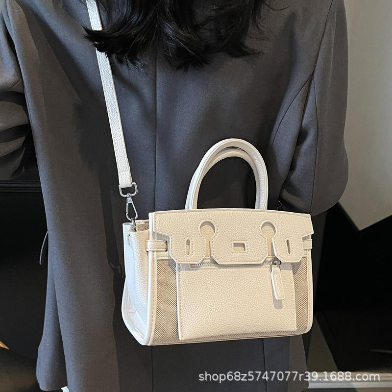 High Sense Fashion Portable Kelly Bag Women 2025 New Simple Retro Messenger Bag Niche Design Commuter Bag