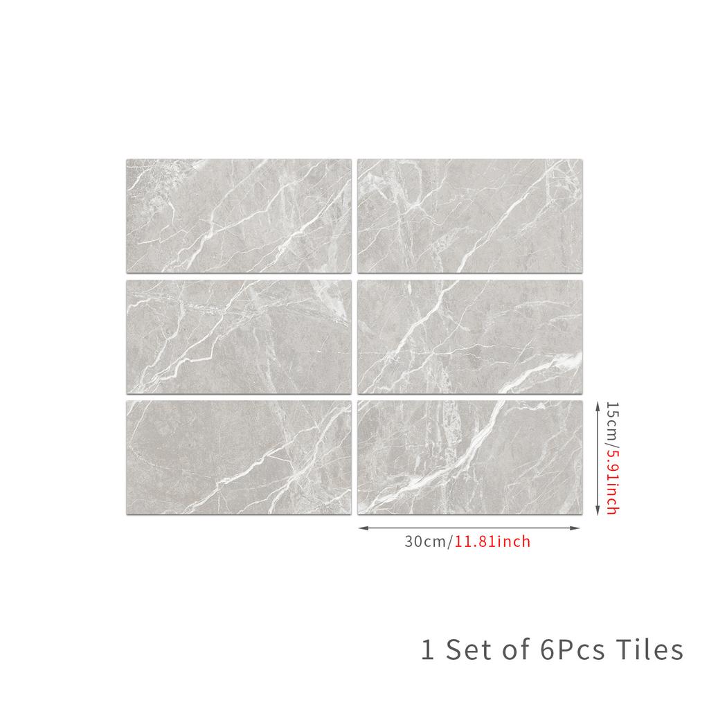 Marble Pattern Glossy Tile Wall Sticker Self-Adhesive Living Room Bathroom Renovation Wall Decoration Waterproof And Moisture-Proof Wallpaper
