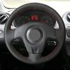 Hand Sewing Steering Wheel Panel Leather Cover For Seat Ibiza 2004 2005 2006