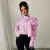 YYFS Moda Donna Casual Primavera Autunno Stampa a Righe Manica Lunga Camicie & Bluse