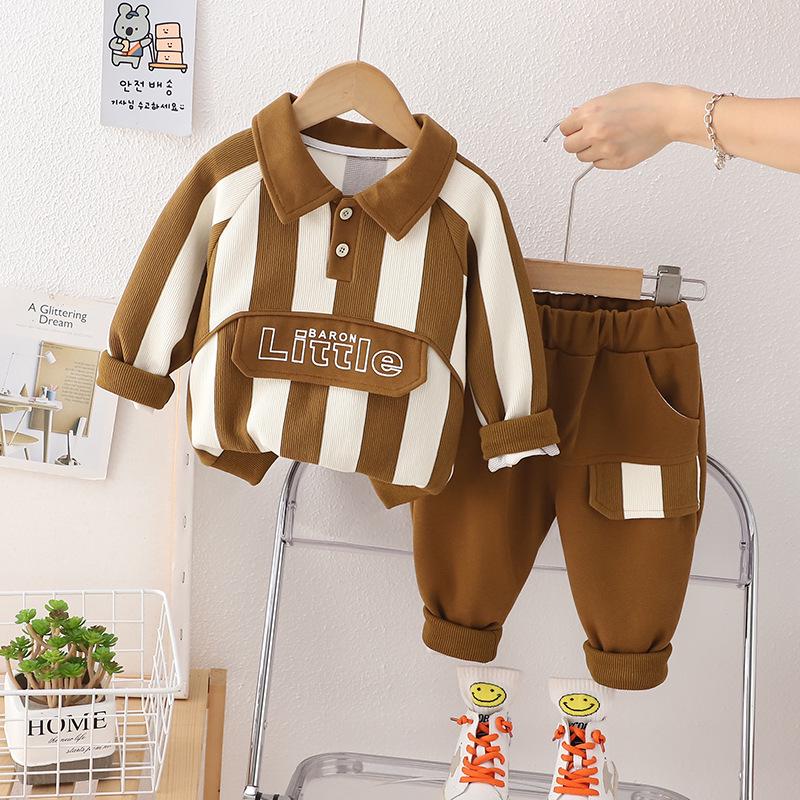 Boys' Trendy Two-Piece Sweatshirt Suit for Spring & Autumn 2023 - Stylish Sportswear for Kids