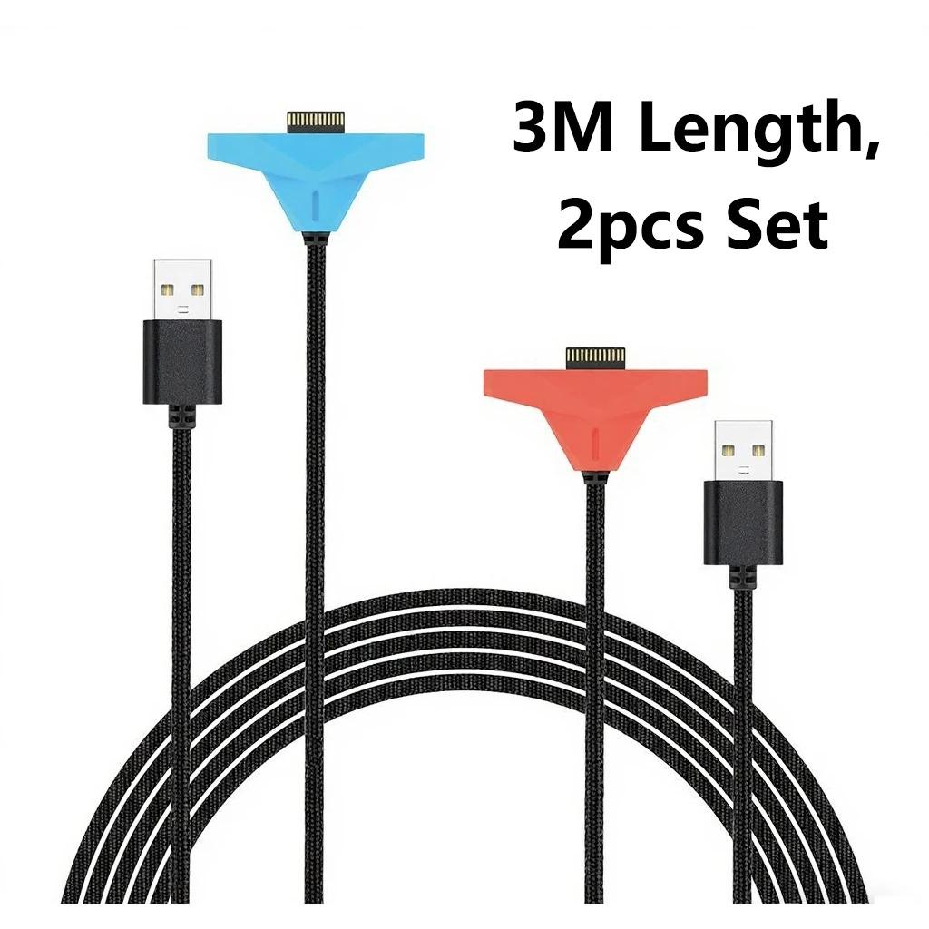 Magnetic Charging Cable for Switch 2 Gamepad, 3m Dual Pack, 5V/200mA, 3.5H Charge, Plug & Play