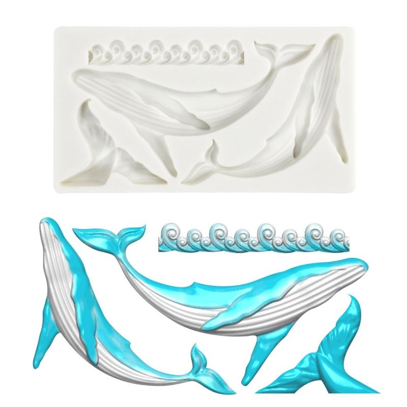 

DIY Handmade Silicone Fondant Mold Whale Wave Shape Chocolate Sugar Craft Paste Mold DIY Candle Resin Crafts Durable