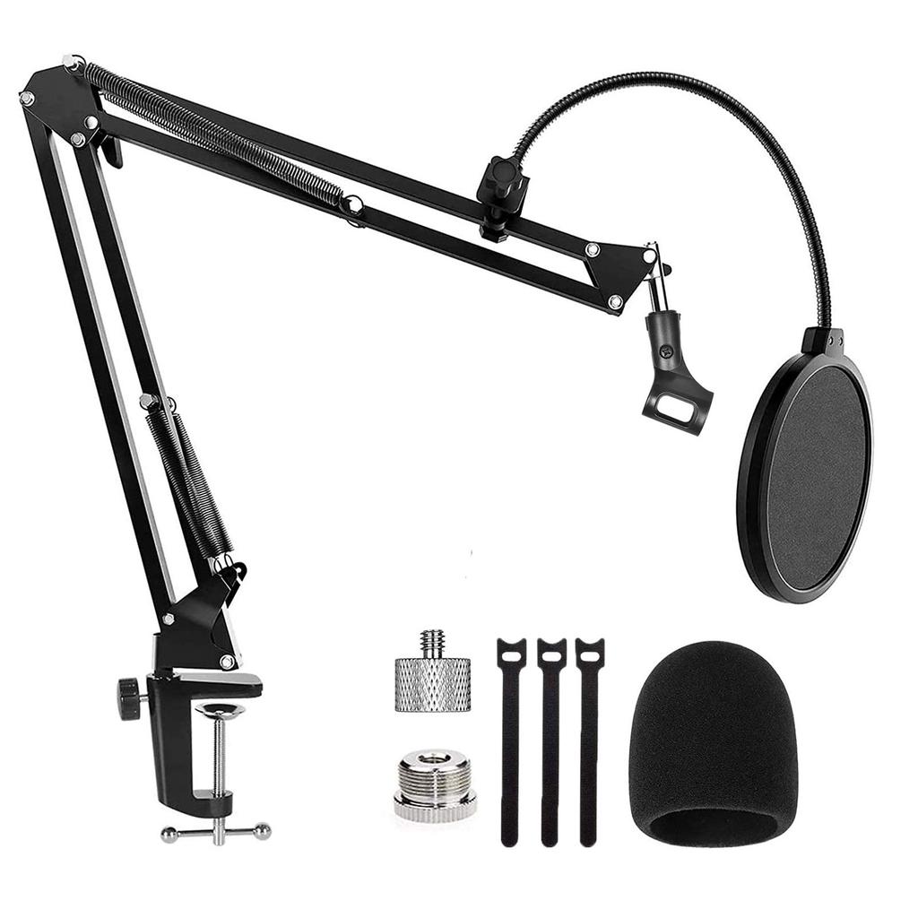 Microphone stand, microphone arm, tabletop, category, condenser microphone stand, plug-in type, microphone holder, pop blocker, gooseneck, pop