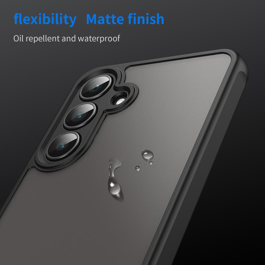 For Samsung Galaxy S25 FE Case Drop Proof Airbags Frosted Translucent PC + TPU Phone Back Cover