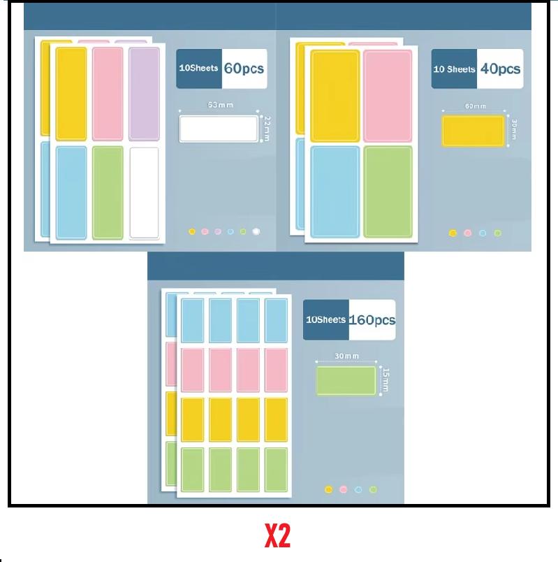 30 Sheets Color Label Sticker Handwritten Waterproof Self Adhesive Name Mark Stickers