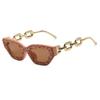 Women's sunglasses small frame inlaid diamond fox head chain light luxury modern personality trend party party sunglasses