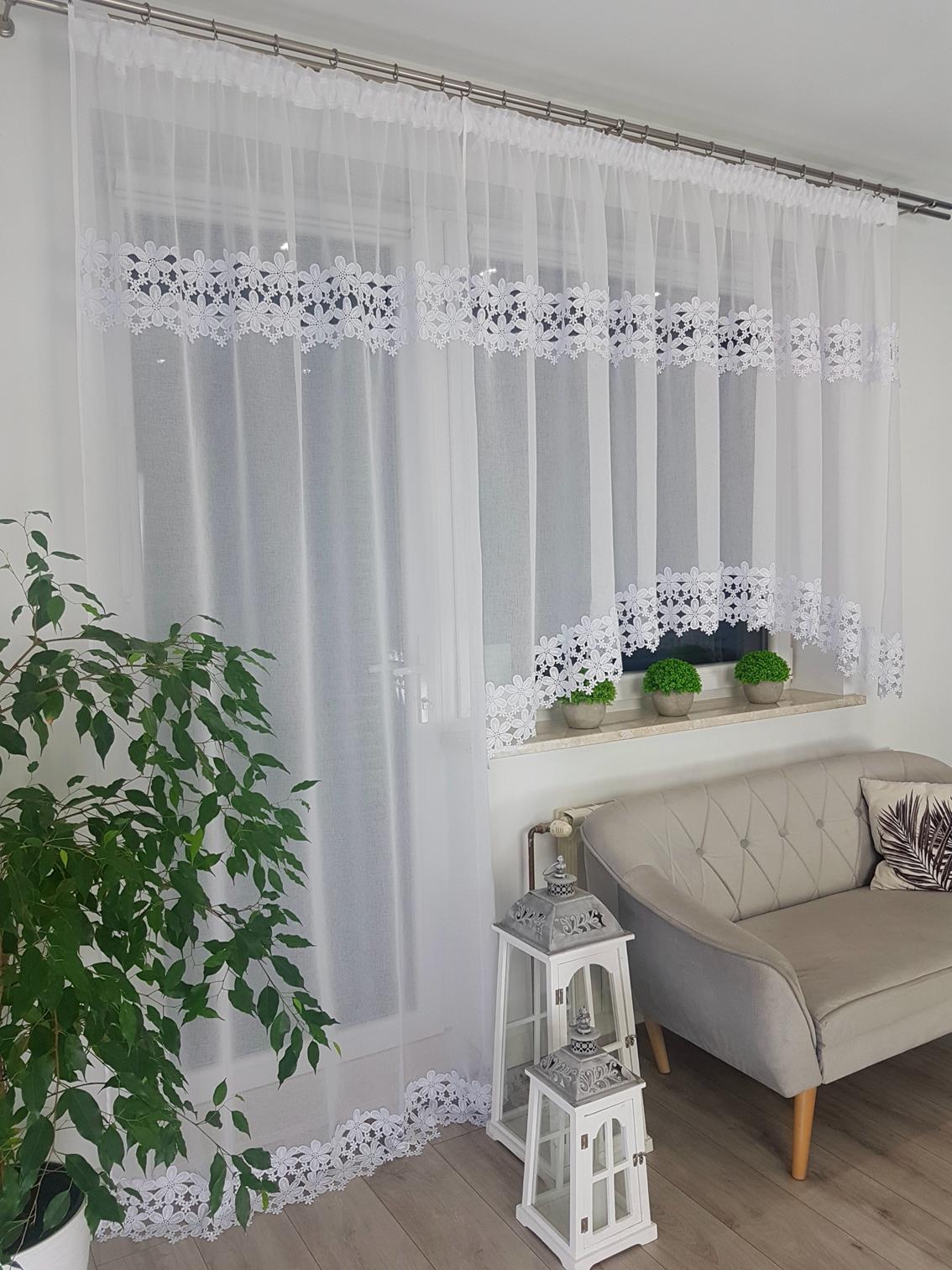 Set of balcony curtains sable white