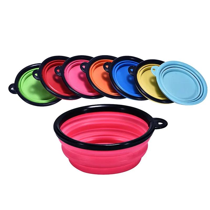 350mL Portable Pet Food  Bowl Collapsible Pet Bowl Durable TPR Silicone Design Outdoor Travel Feeding Water Bowl for Dog Cat