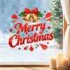 Festive Mirror Decorations Merry Christmas Static Glass Sticker, Window Decals with Bell Wall Stickers Elements, Removable Clings for Home Store