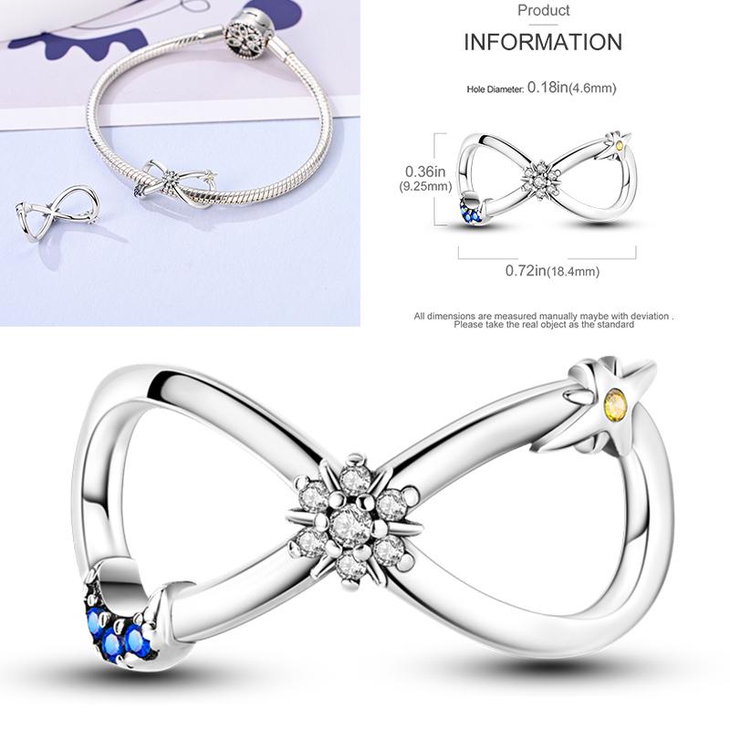 Charms Bead Copper Starlit Sky Moon Sun Earth Universe Charm Fit Bangle Bracelet Necklace Diy Jewelry