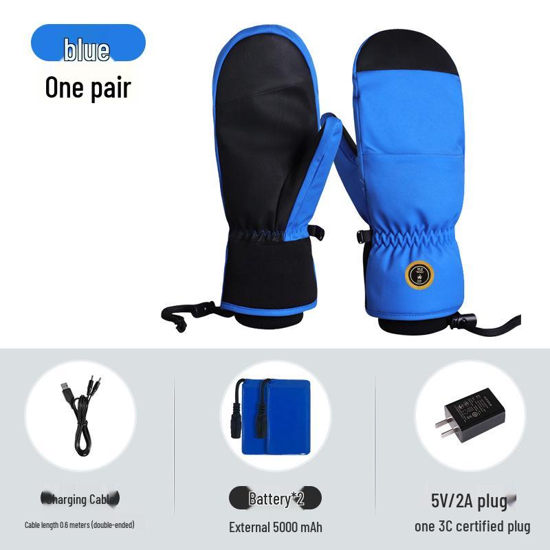 Unisex Heated Winter Mittens: Waterproof, Warm, and Ideal for Hiking, Skiing, Electric Biking, and Motorcycling.