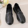 New Retro Leather Women's Shoes Spring and Autumn Middle-aged Cow Tendon Sole Mother Shoes Soft Sole Casual Elderly Single Shoes Women