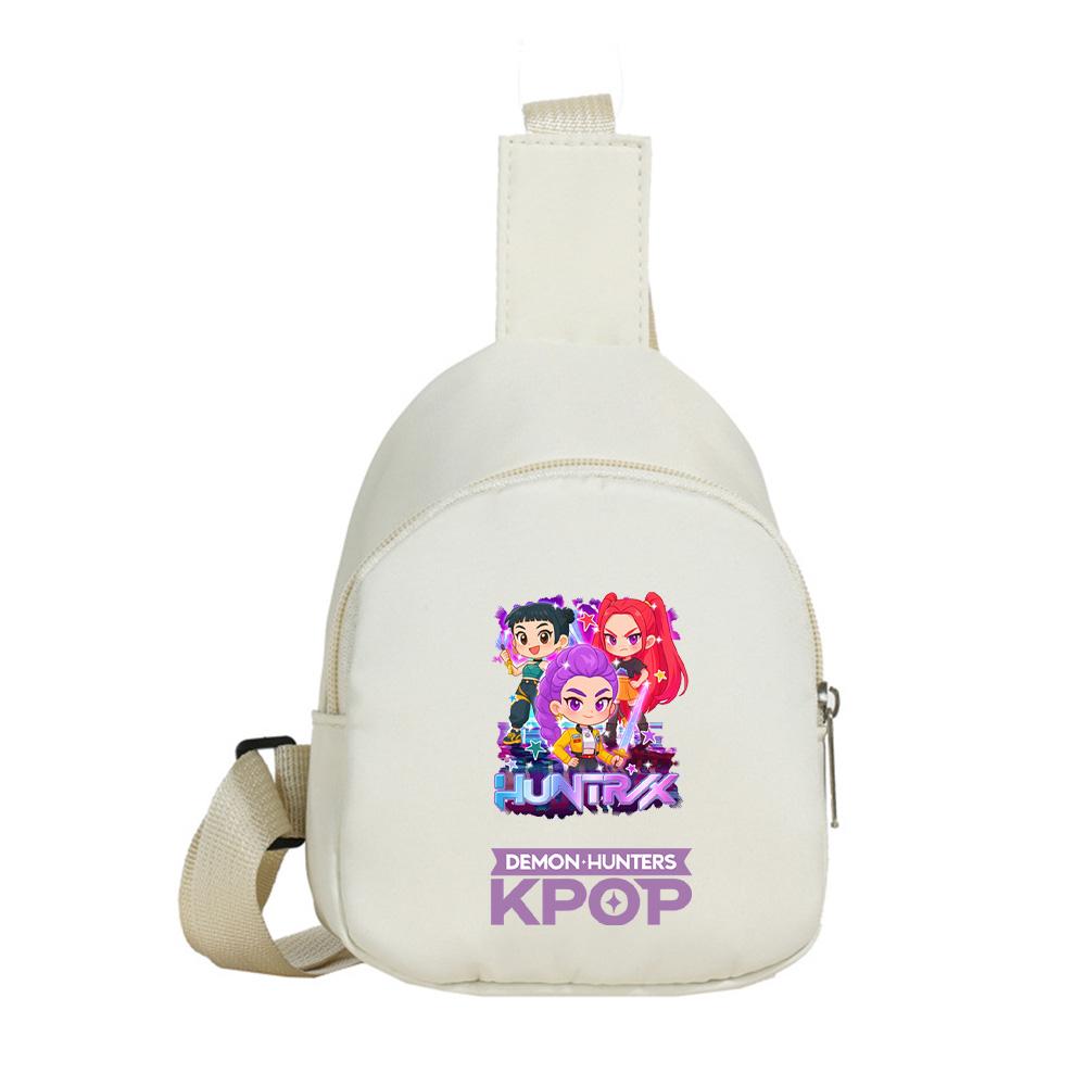 Anime Cartoon K-Pop Demon Hunters Printed Kawaii Chest Pack for Boy Girl Shoulder Bag Student Portable Crossbody Pouch Kid Gift