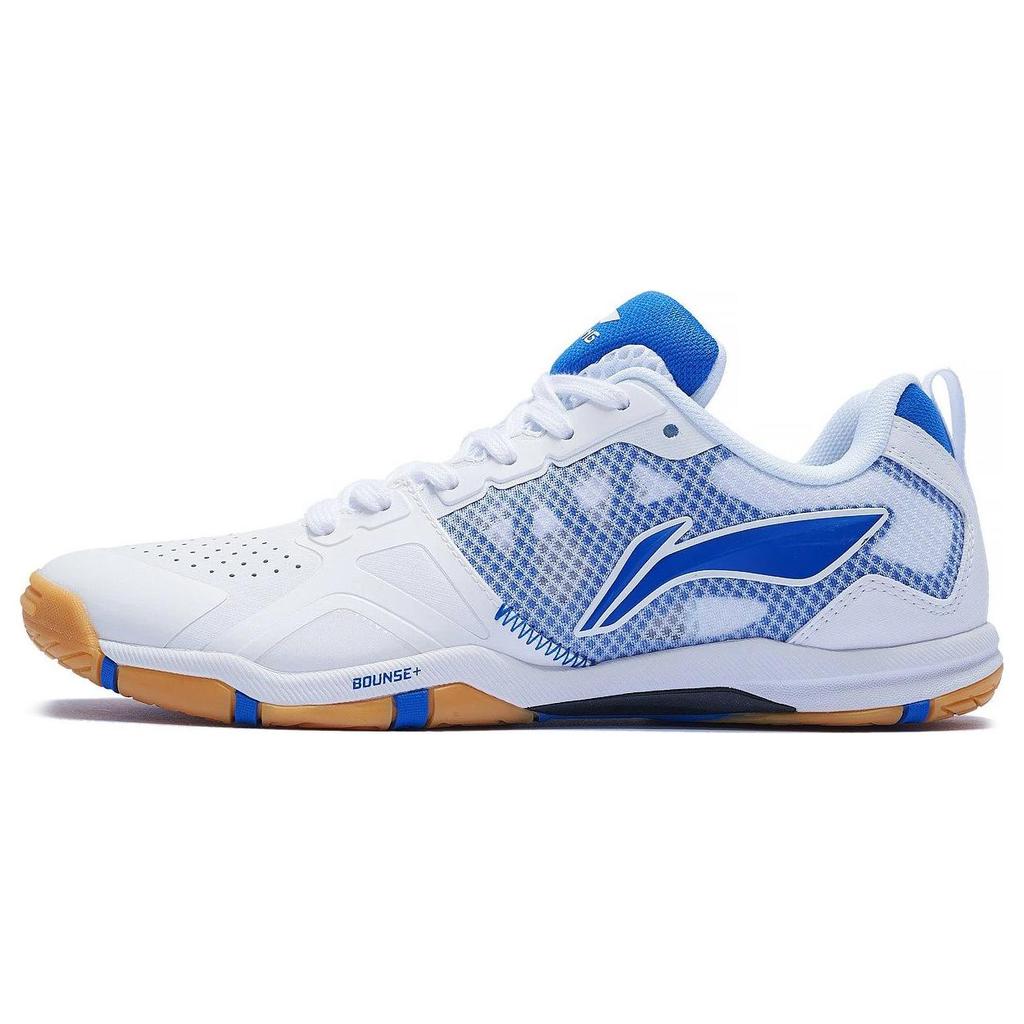 New LiNing Hawk's Eye 2.0 Pro Anti Slip And Wear Resistant Breathable Low Top Table Tennis Shoes Men's White Blue APPT009-1