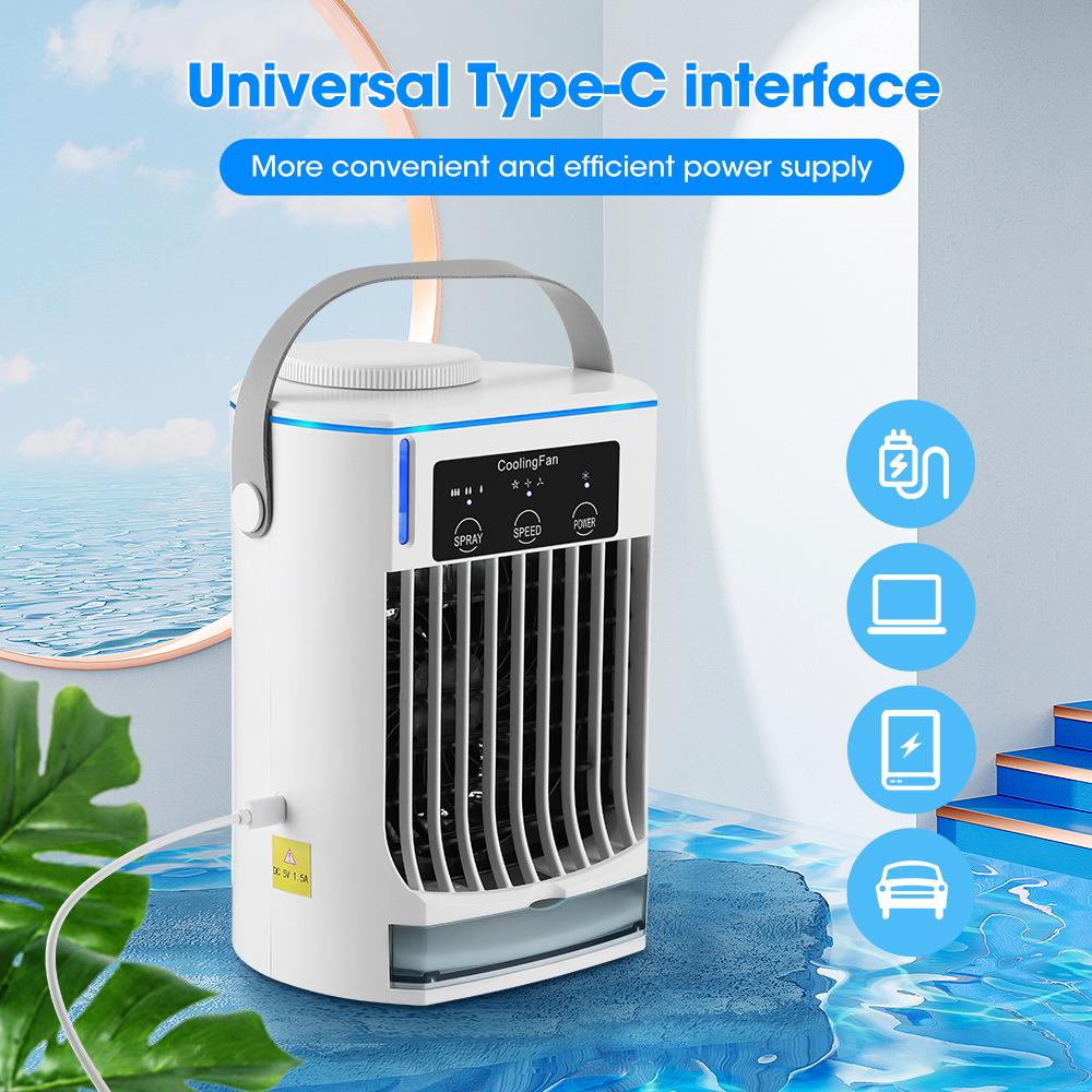 Cross-border Desktop Humidifying Cooling Fan with Water-cooled Spray Air Conditioner Function for Summer Use
