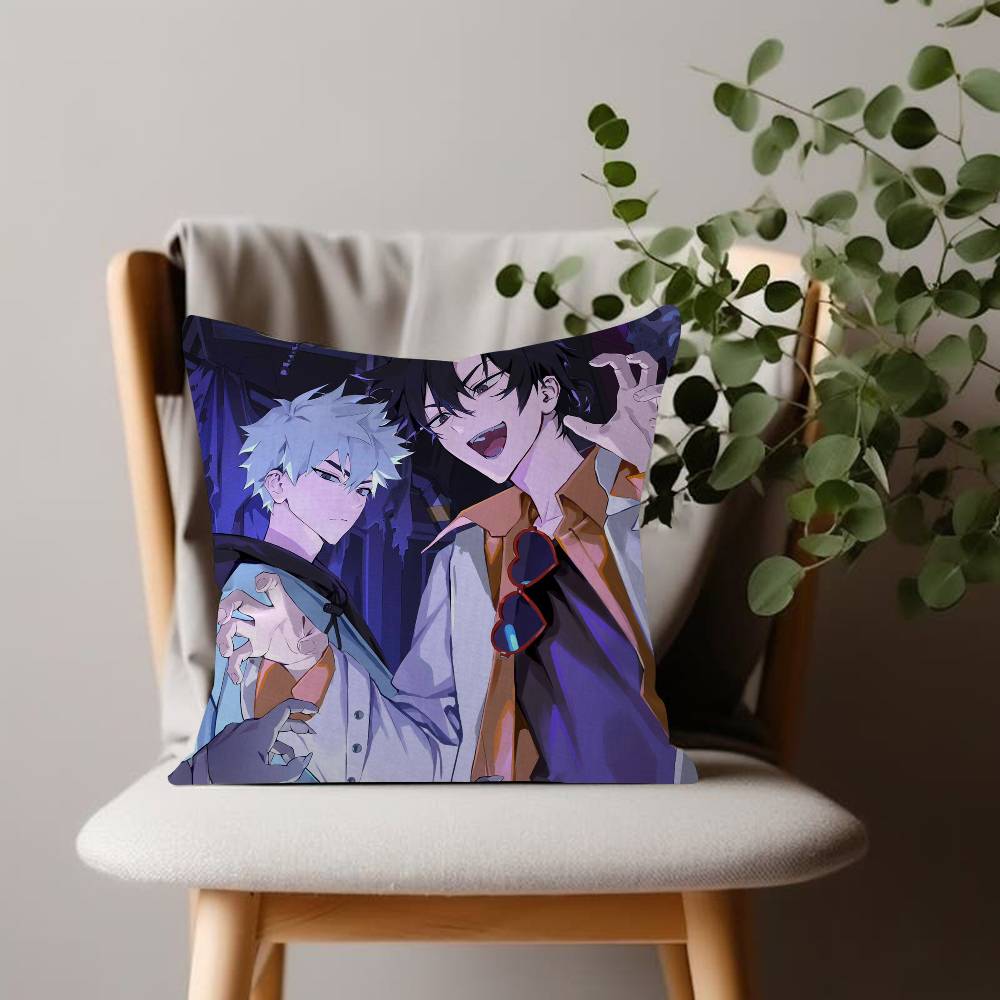 Suspense Anime Pillow Case Sofa Living Room Bedroom Doublesided Printing Link Click Square Cushion Nap Time Pillow Case