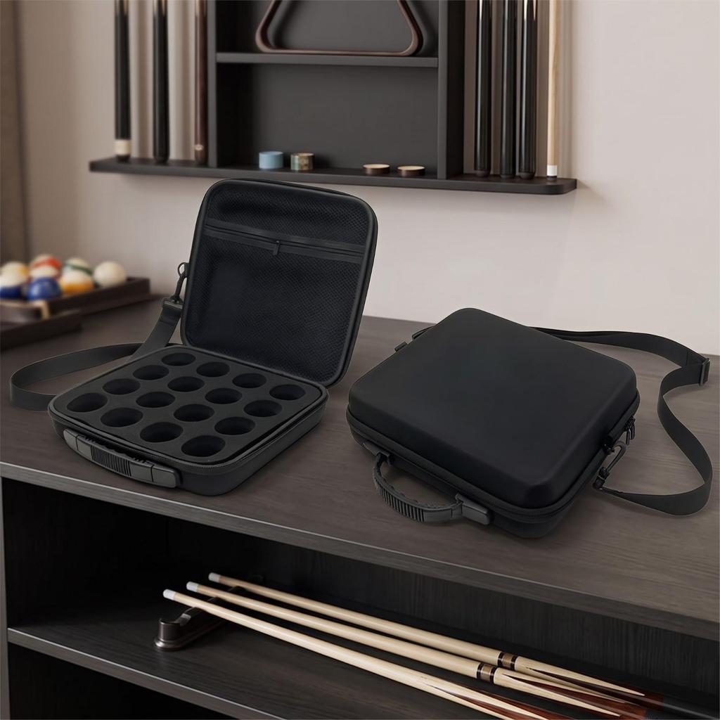 Hard Pool Ball Case | Reliable zipAround Closure, Billiard Case,