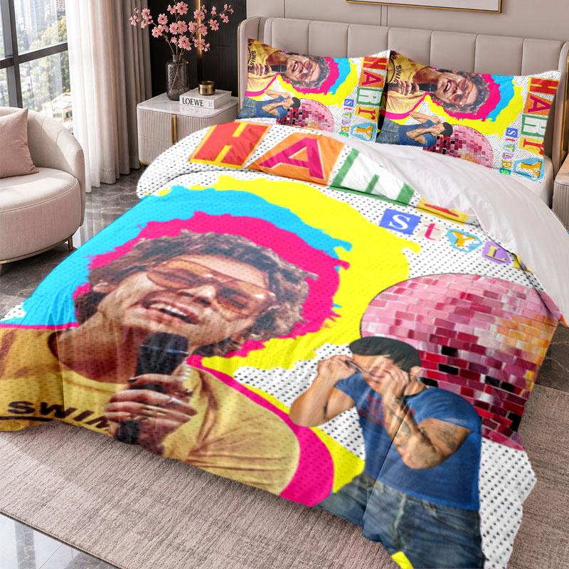 Harry Styles 3Pcs Bedding Set Duvet Cover With Two Pillowcases For Bedroom Home Decoration