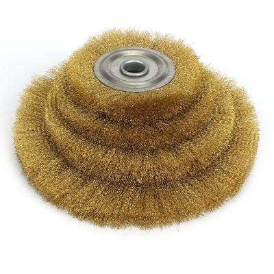 100-250mm Yumuşak Düz Pirinç Bakır Tel Fırça Parlatma Tekerleği Öğütücü için Kıvrımlı