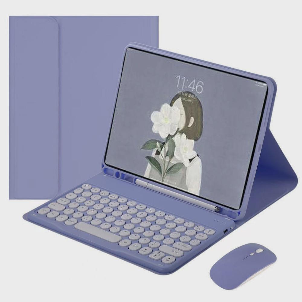 Bluetooth Keyboard Case for iPad Air 6 Pro 11 Split Round Keycap with Pencil Holder 10.2 Inch