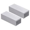 2Pcs Cooling Fins Aluminum Heat Radiator Heatsink Kit for Electronic Chip CPU 100x40x30mm