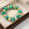 Vibrant Multicolor Acrylic Bead Bracelet Lightweight Waterproof Jewelry Wrist Chain For Everyday Wear & Party