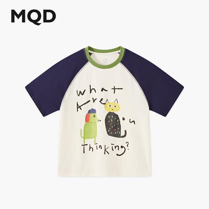 MQD Boys Summer Raglan Cartoon Color-block T-shirt 160