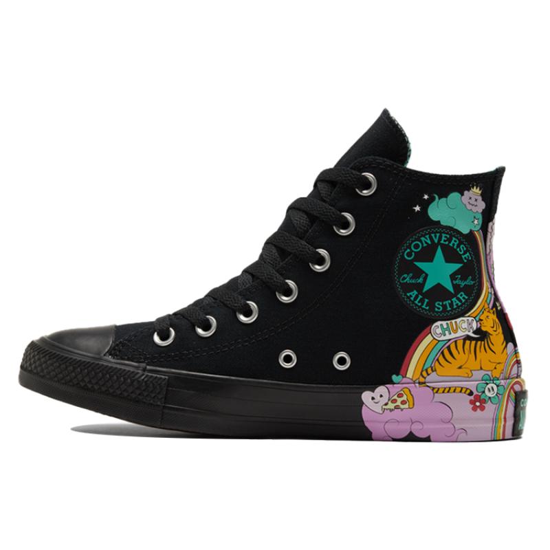 

Converse Chuck Taylor All Star Модные высокие эспадрильи Унисекс Черный Розовый 35